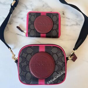 NWT COACH Mini Dempsey Signature Jacquard Camera Bag + Wallet Set